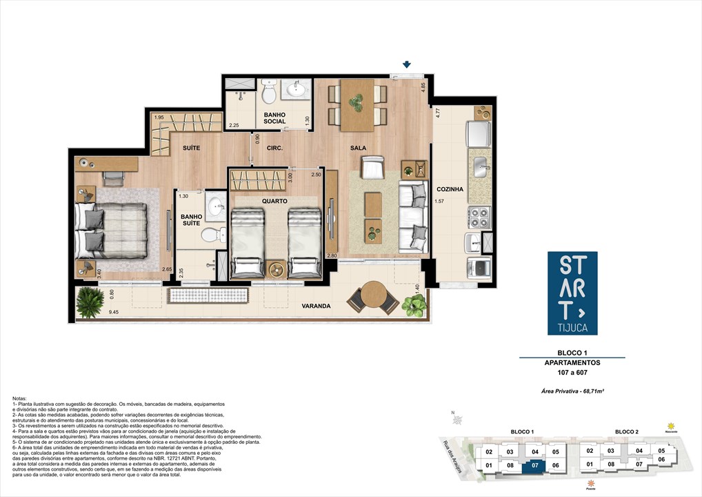 PLANTA TIPO | BLOCO 01, COLUNA 07 | Start Tijuca – Tijuca - Rio de Janeiro - Rio de Janeiro PLANTA TIPO | BLOCO 01, COLUNA 07 | Start Tijuca – Apartamento na Tijuca - Rio de Janeiro - Rio de Janeiro